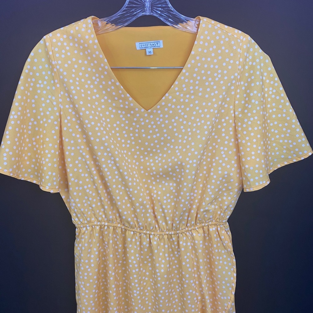 SweetSalt Polka Dot Midi Wrap Dress - Picture 7 of 11